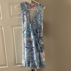 Lilly Pulitzer blue wrap dress